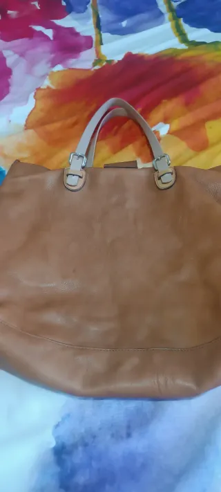 Bolso de piel Uterqüe marrón