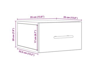 Mesita de noche flotante madera y metal