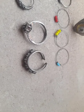Lote Anillos y Figurita Plata