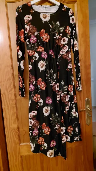 Vestido estampado floral manga larga