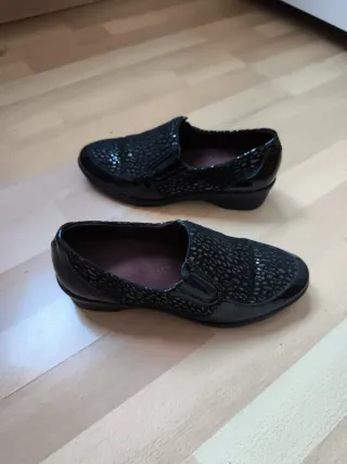 Zapatos Pitillos Mujer Negros y Plateados