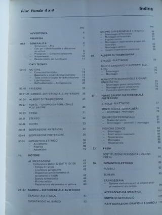 Fiat Panda 4x4 Manuale Dati tecnici riparazioni