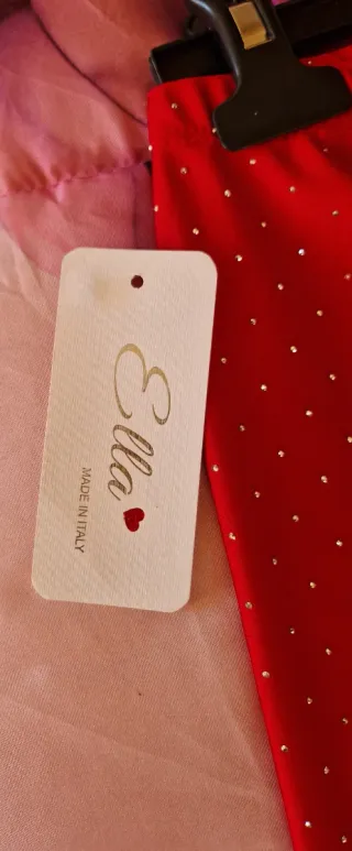 Leggings donna Elly rossi con strass
