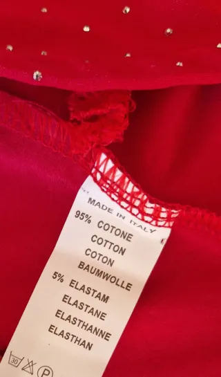 Leggings donna Elly rossi con strass