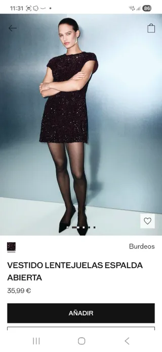 Vestido Mango lentejuelas morado/plata