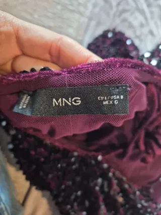 Vestido Mango lentejuelas morado/plata