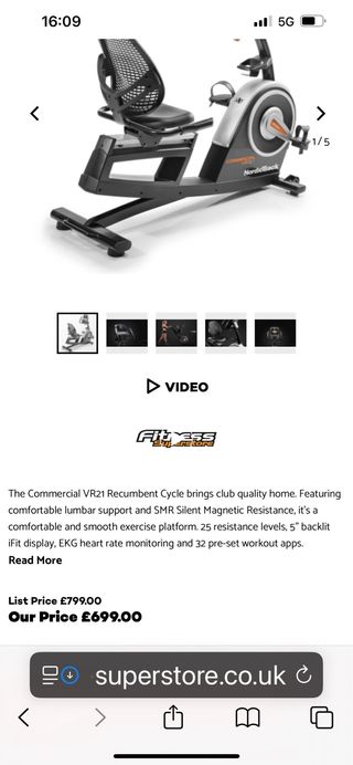 Bicicleta Estática Nordic Track VR21