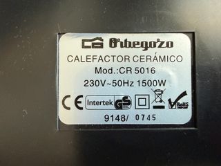 Calefactor Orbegozo 1500W