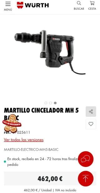 Martillo Cincelador Wurth MH5