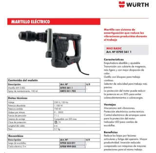 Martillo Cincelador Wurth MH5