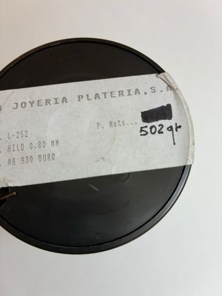 Hilo de plata 930mm. 502 gramos