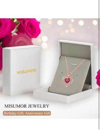 Collar Corazón Rosa Plata 925