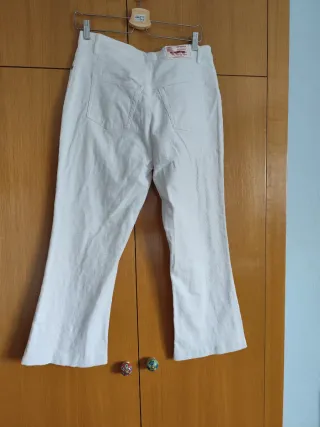 Pantalón pana fina blanco