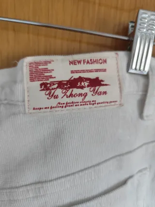 Pantalón pana fina blanco