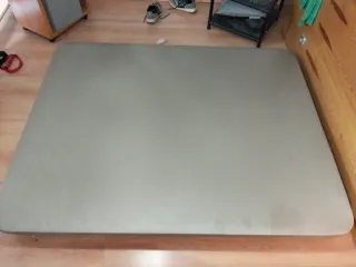 Base tapizada somier cama gris tela