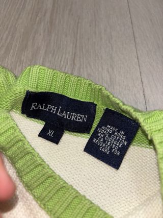 Jersey Ralph Lauren Rayas Verde y Blanco