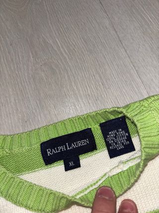 Jersey Ralph Lauren Rayas Verde y Blanco