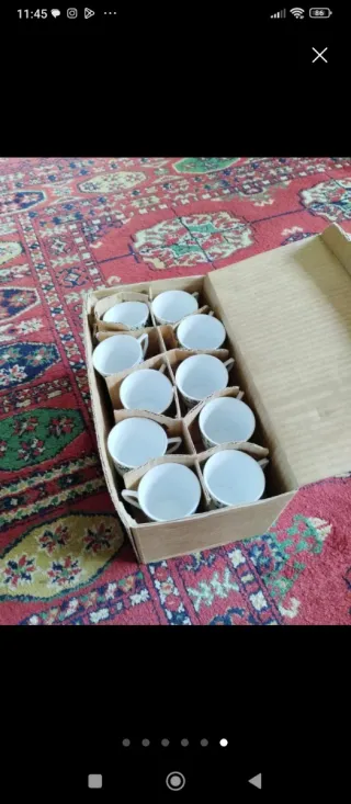 Set di tazze da caffè in porcellana e insalatiera portoghese