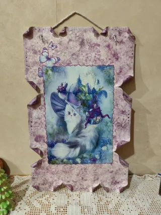 Quadro decoupage metallo 40x25 cm