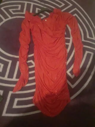 Vestido fiesta lentejuelas rojo