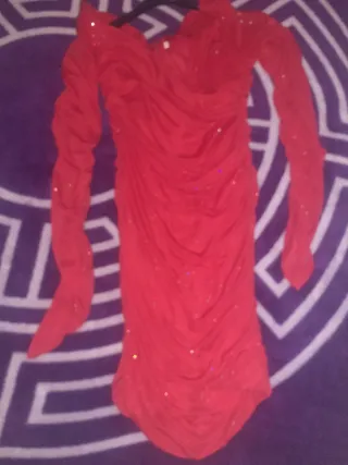 Vestido fiesta lentejuelas rojo