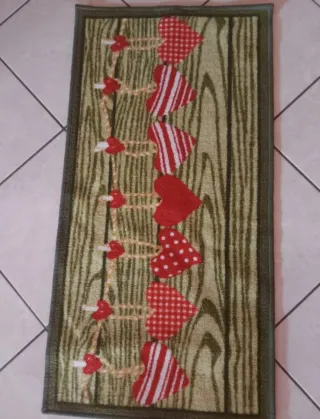 Tappeto cucina 1 metro cuori rossi