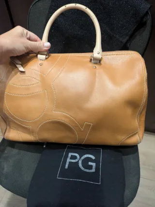 Bolso Purificación García Piel Grande Beige/Marrón