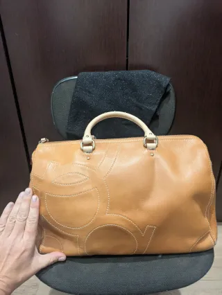 Bolso Purificación García Piel Grande Beige/Marrón