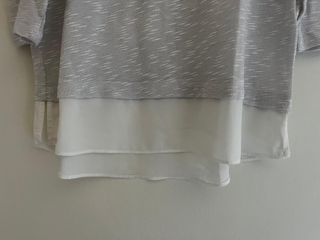 Bershka Blusa 2 en 1 Capas | Gris/Blanco Oversize