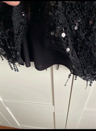 Vestido Zara lentejuelas negro talla única