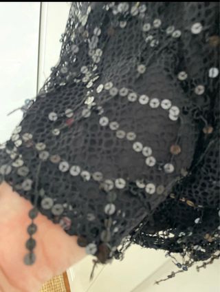 Vestido Zara lentejuelas negro talla única