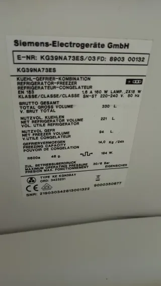 Frigorífico Siemens Acero Inoxidable no frost