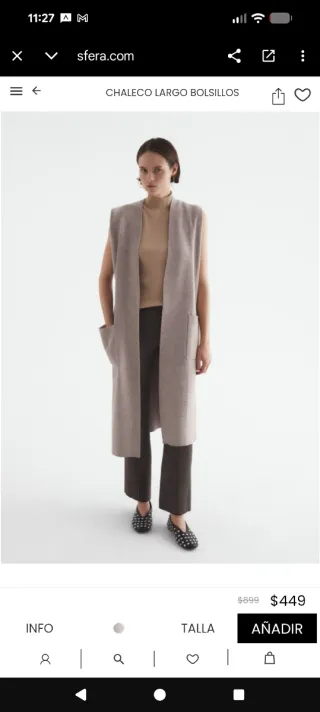 Chaleco Sfera Beige Talla M