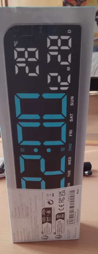 Reloj Digital Azul y Gris