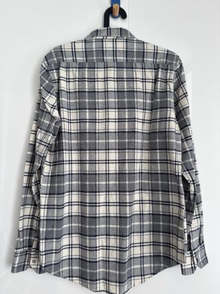 Camisa Zara Man cuadros gris y blanco