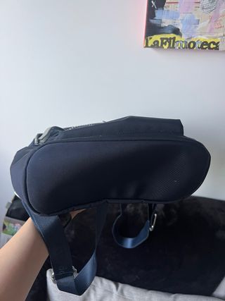 Mochila Re Nylon Prada Azul Plata