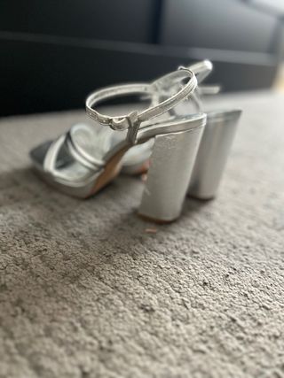 Sandalias fiesta plateadas T37