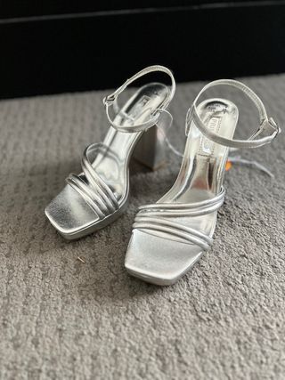 Sandalias fiesta plateadas T37