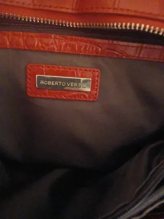 Bolso Roberto Verino Rojo Cocodrilo Dorado