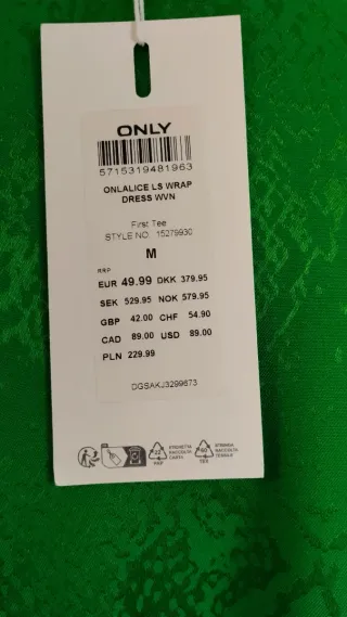 Vestido verde Only talla M ó 40