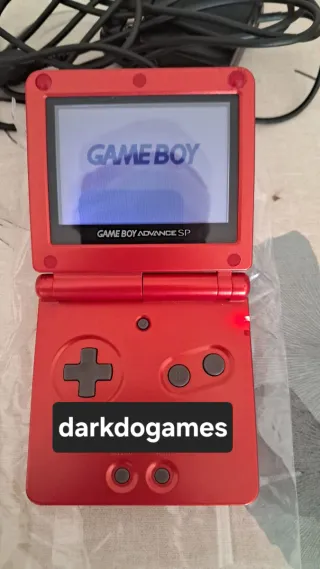 CONSOLA GBA SP RED FLAME  ORIGINAL COMPLETA USA