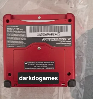 CONSOLA GBA SP RED FLAME  ORIGINAL COMPLETA USA
