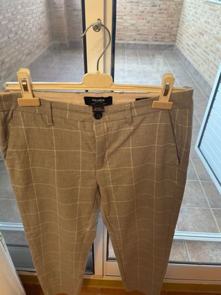 Pantalones de vestir Pull&Bear cuadros grises