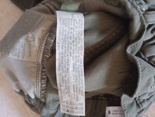 Pantalón Zara paperbag cintura alta verde caqui XS