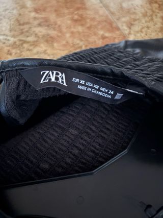 Vestido Zara Negro Cuero Elegante (taglia XS-M)