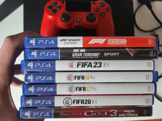 PS4 410GB Slim + Controller Rosso + Cavi