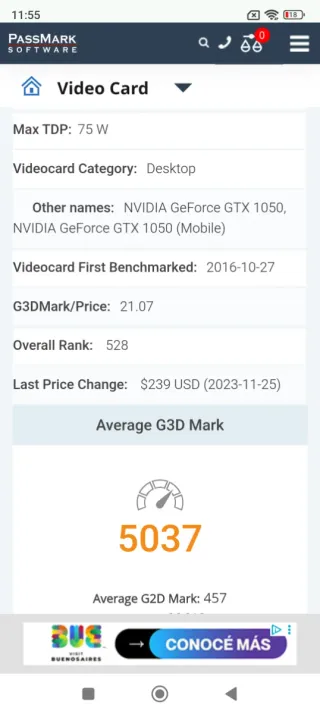 Nvidia GTX 1050. 2GB. DDR5. Garanzia 5 anni.