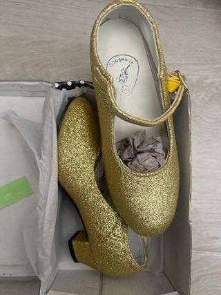 Zapatos Flamenco Dorados Niña Talla 31