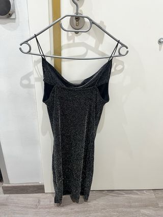 Vestido fiesta H&M plateado