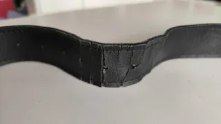 Cintura nera con fibbia argentata da donna